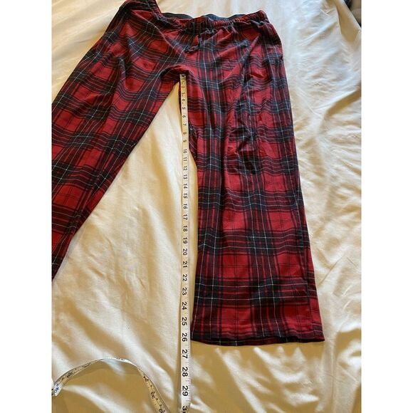 NAUTICA Men's Pajama Pants Sleepwear Soft Flannel XL-Black/Red Plaid EUC - Picture 3 of 9